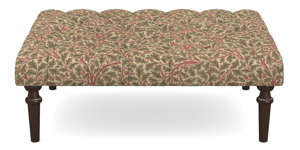 Product photograph of Pentlow Footstool Buttoned Footstool In V A Drawn From Nature Collection - Oak Tree - Red from Sofas and Stuff Limited