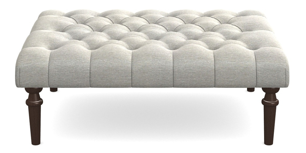 Product photograph of Pentlow Footstool Buttoned Footstool In Textured Velvet - Silver from Sofas and Stuff Limited