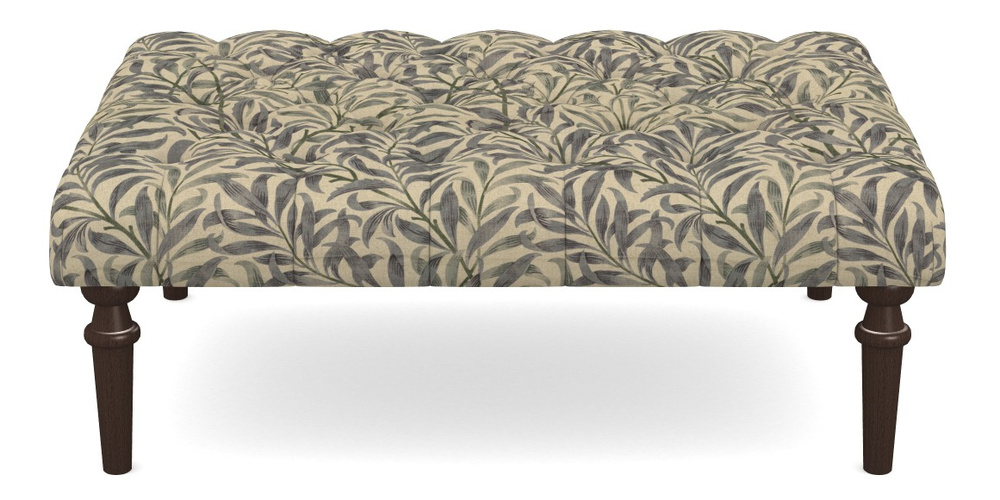 Product photograph of Pentlow Footstool Buttoned Footstool In V A Drawn From Nature - Willow Bough Large - Duck Egg from Sofas and Stuff Limited