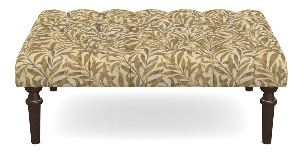 Product photograph of Pentlow Footstool Buttoned Footstool In V A Drawn From Nature - Willow Bough Large - Gold from Sofas and Stuff Limited