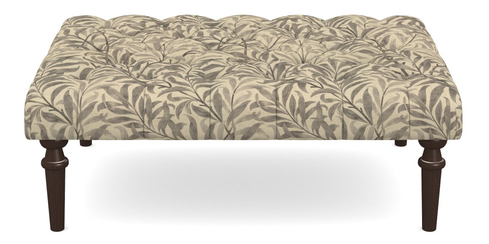 Product photograph of Pentlow Footstool Buttoned Footstool In V A Drawn From Nature - Willow Bough Large - Grey from Sofas and Stuff Limited