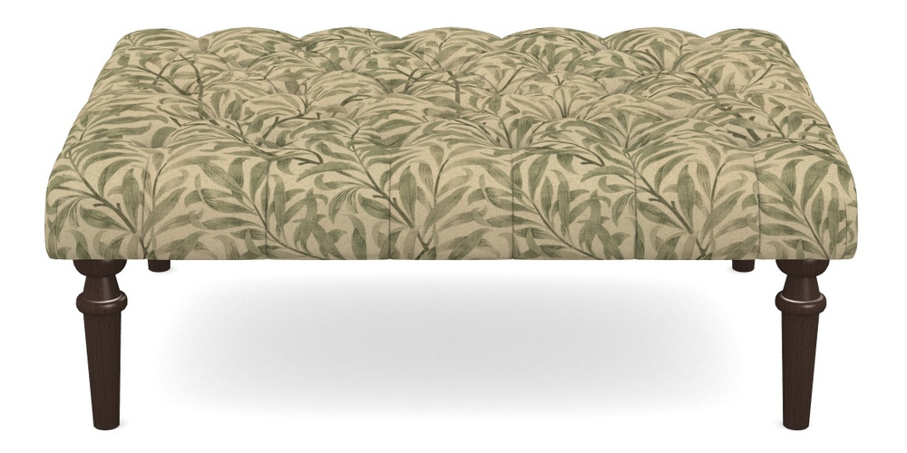 Product photograph of Pentlow Footstool Buttoned Footstool In V A Drawn From Nature - Willow Bough Large - Light Green from Sofas and Stuff Limited