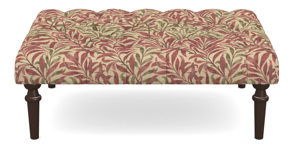 Product photograph of Pentlow Footstool Buttoned Footstool In V A Drawn From Nature - Willow Bough Large - Red from Sofas and Stuff Limited