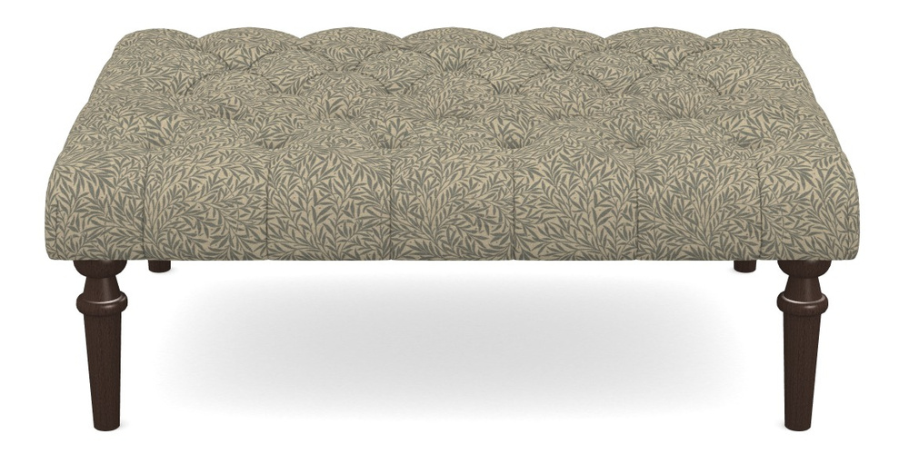 Product photograph of Pentlow Footstool Buttoned Footstool In V A Drawn From Nature Collection - Willow - Duck Egg from Sofas and Stuff Limited