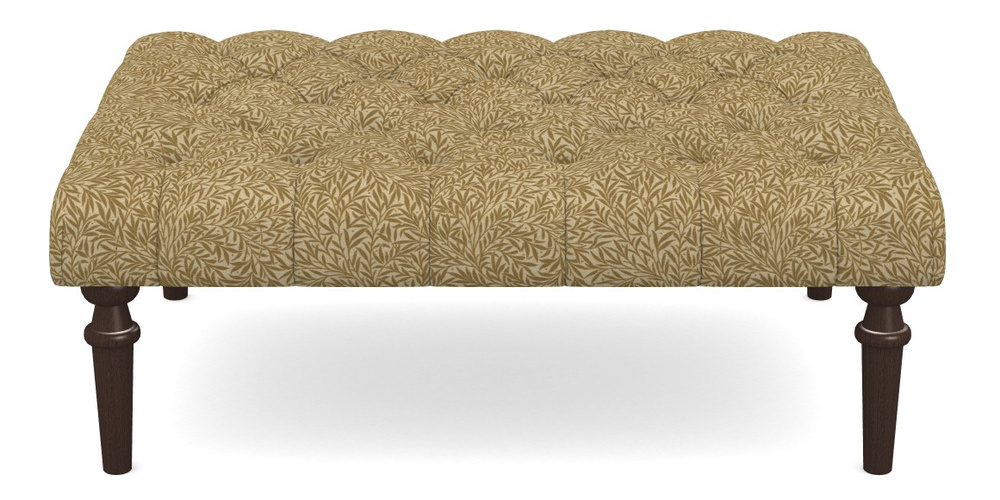 Product photograph of Pentlow Footstool Buttoned Footstool In V A Drawn From Nature Collection - Willow - Gold from Sofas and Stuff Limited