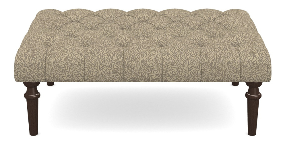 Product photograph of Pentlow Footstool Buttoned Footstool In V A Drawn From Nature Collection - Willow - Grey from Sofas and Stuff Limited