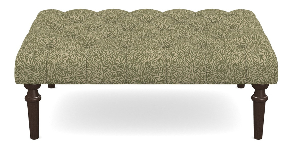 Product photograph of Pentlow Footstool Buttoned Footstool In V A Drawn From Nature Collection - Willow - Light Green from Sofas and Stuff Limited