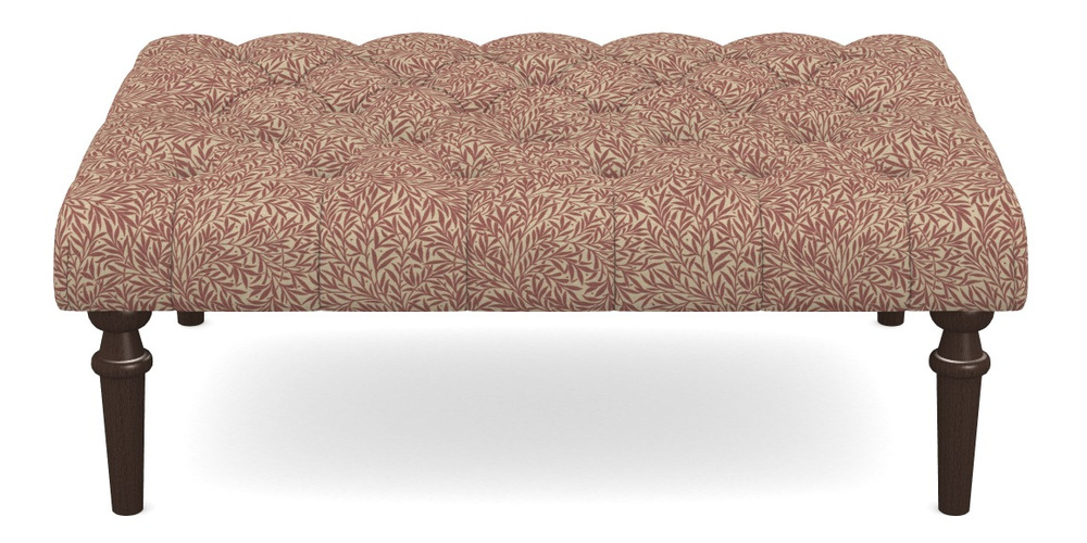 Product photograph of Pentlow Footstool Buttoned Footstool In V A Drawn From Nature Collection - Willow - Red from Sofas and Stuff Limited