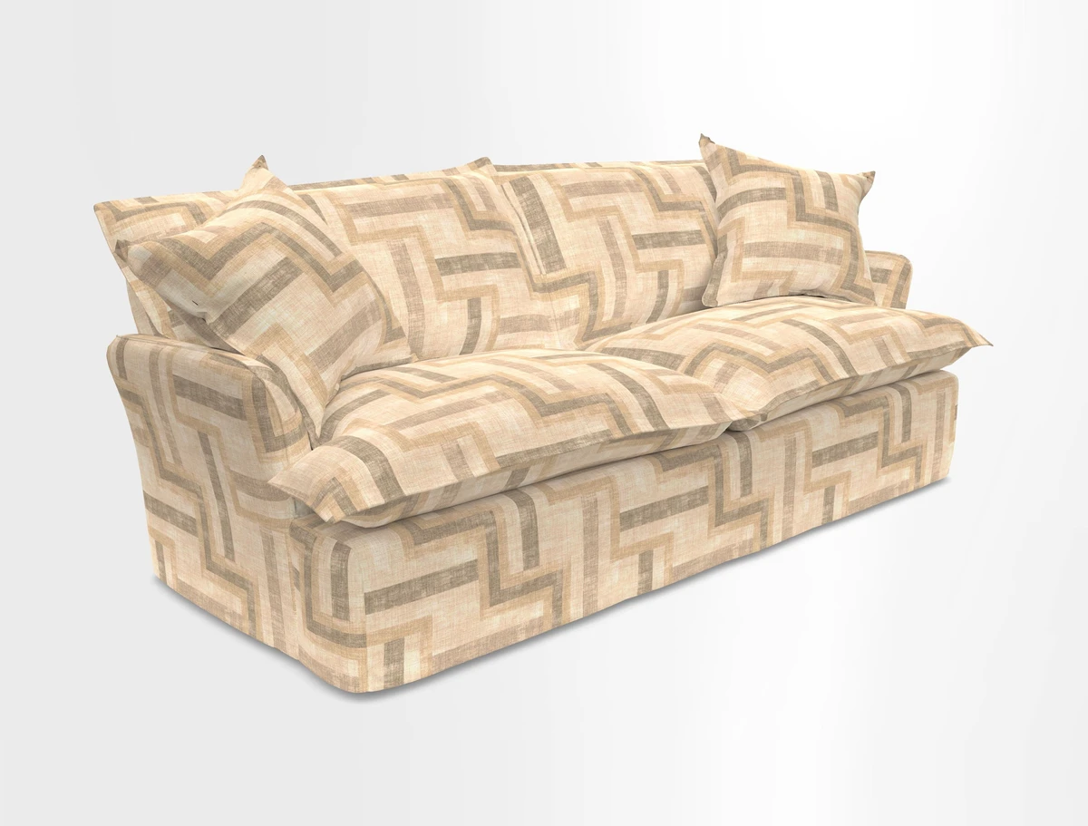 St Ives 3 seater sofa in Two Tone Plain Biscuit