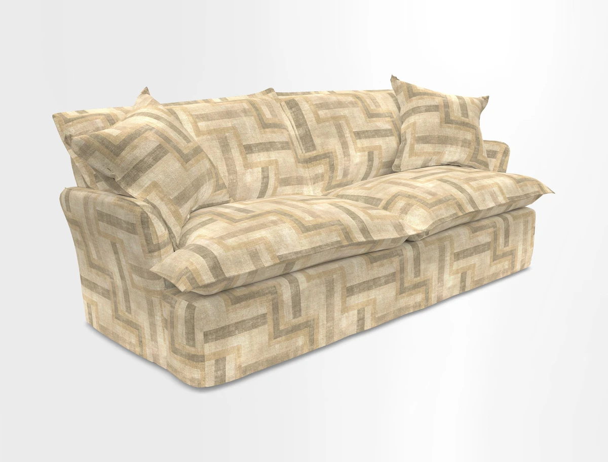St Ives 3 seater sofa in Two Tone Plain Biscuit