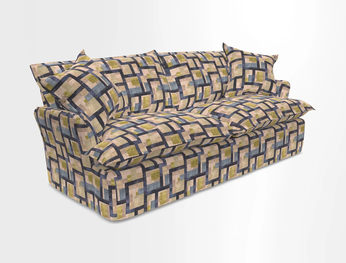 St Ives 3 seater sofa in Two Tone Plain Biscuit