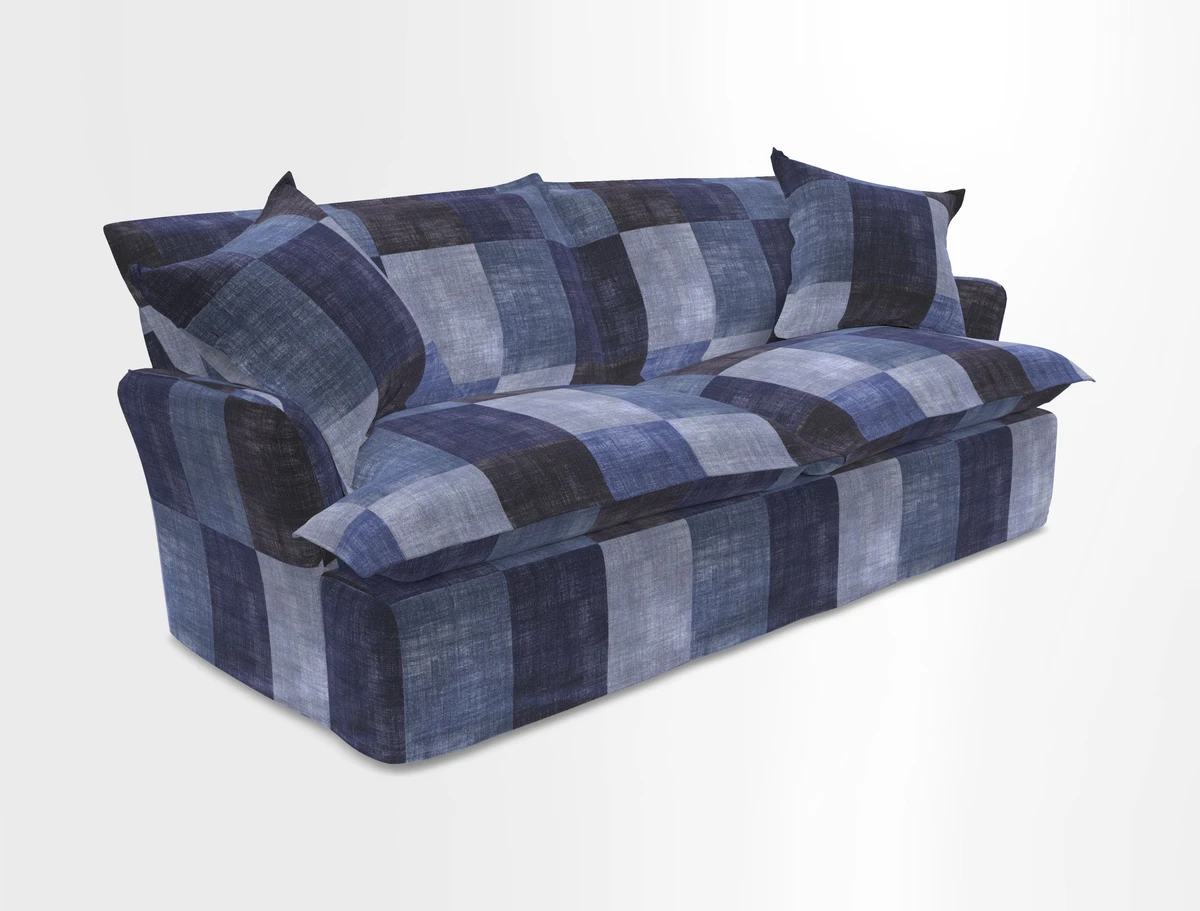 St Ives 3 seater sofa in Two Tone Plain Biscuit