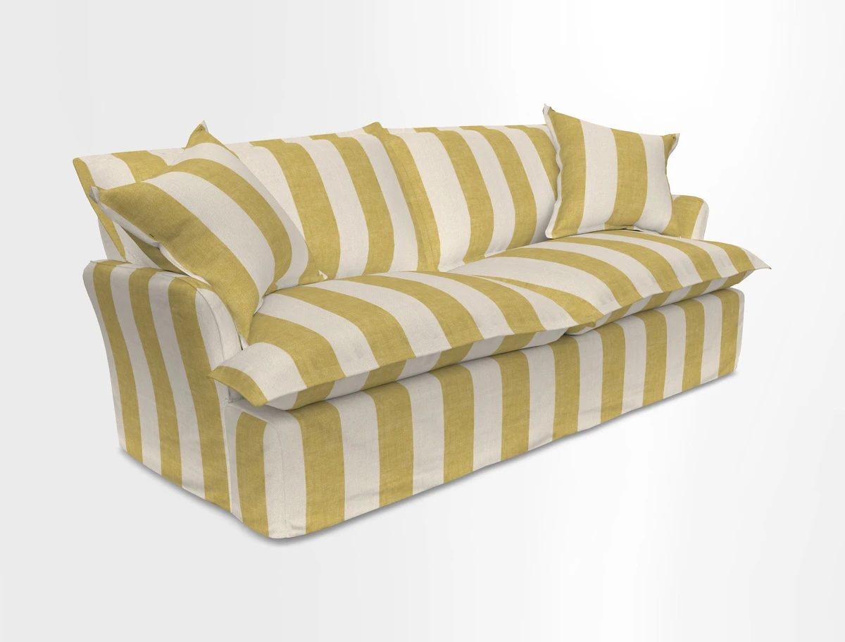 St Ives 3 seater sofa in Two Tone Plain Biscuit