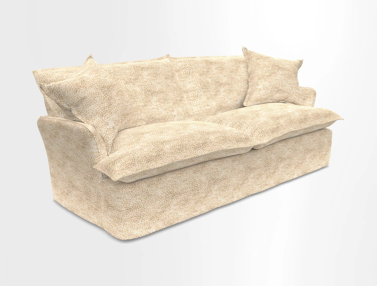 St Ives 3 seater sofa in Two Tone Plain Biscuit