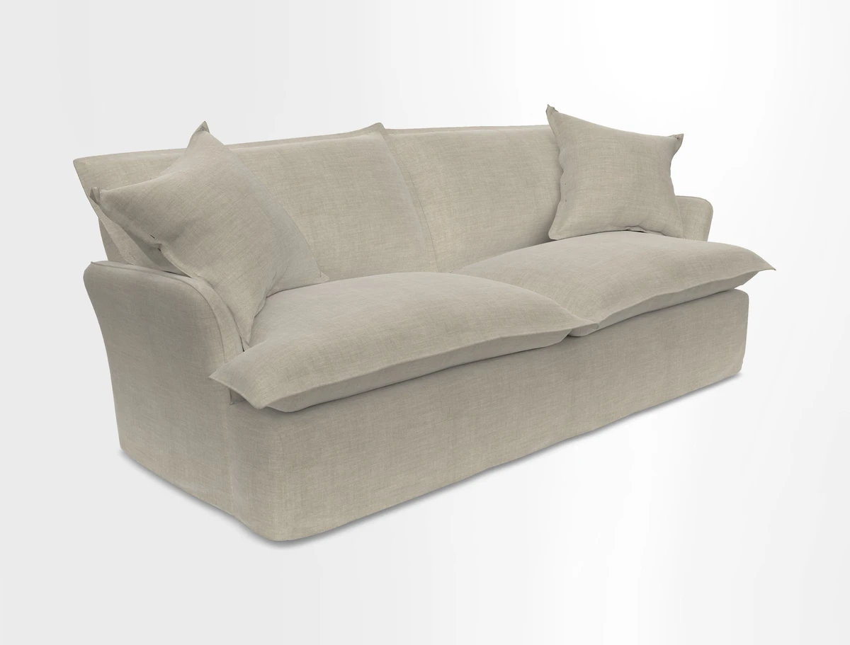 St Ives 3 seater sofa in Two Tone Plain Biscuit