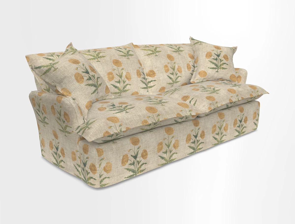 St Ives 3 seater sofa in Two Tone Plain Biscuit