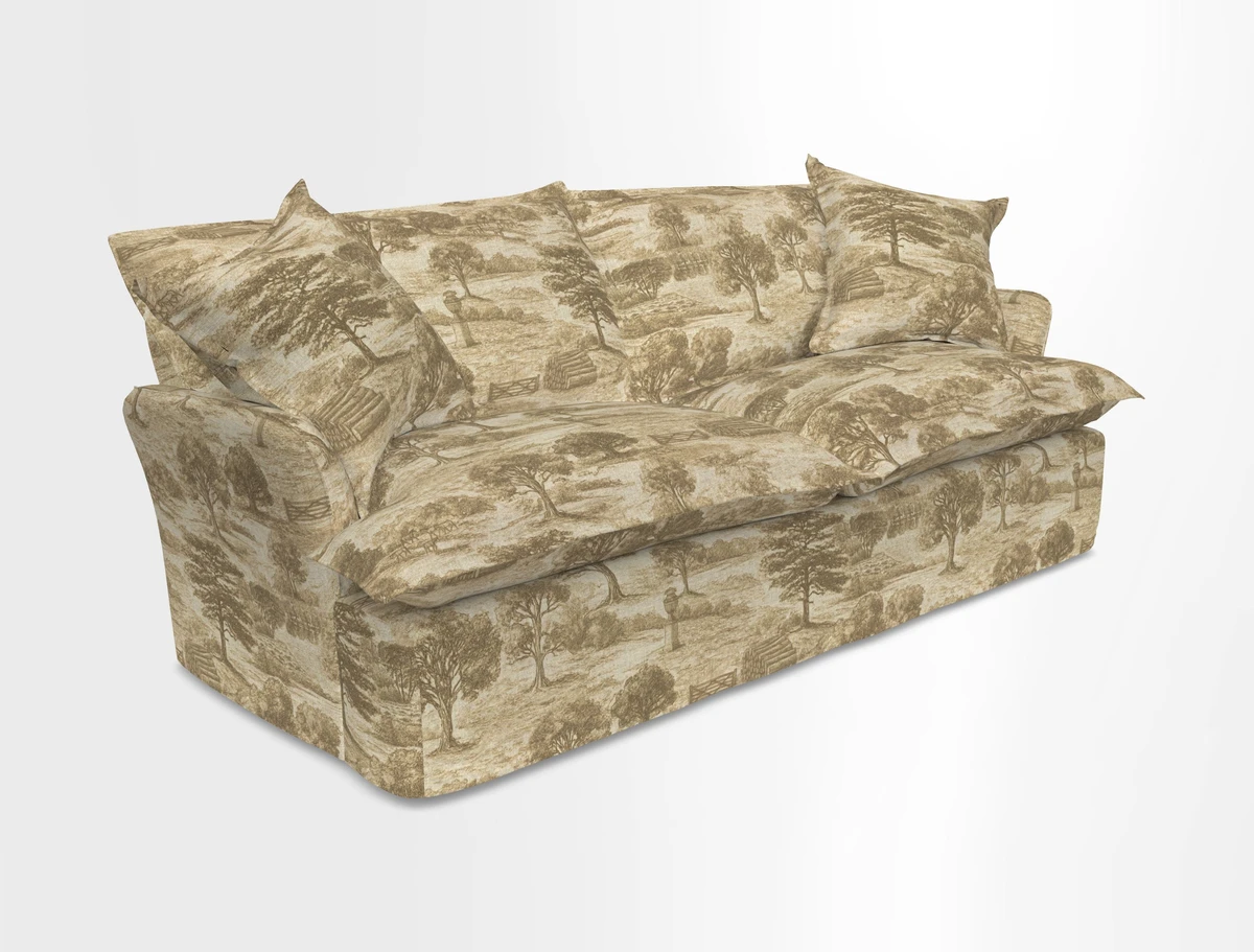 St Ives 3 seater sofa in Two Tone Plain Biscuit