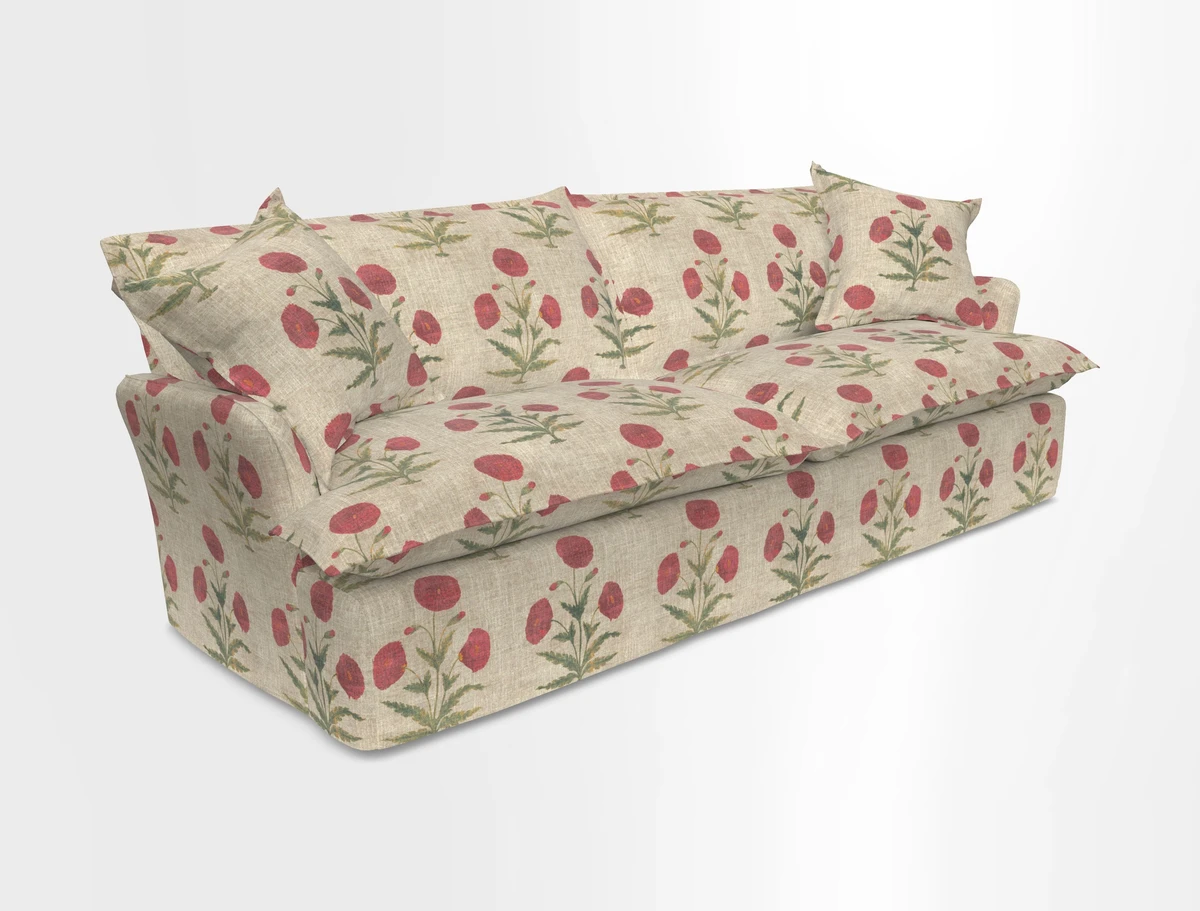 St Ives 4 seater sofa in Two Tone Plain Biscuit