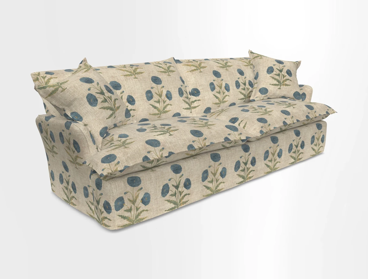 St Ives 4 seater sofa in Two Tone Plain Biscuit