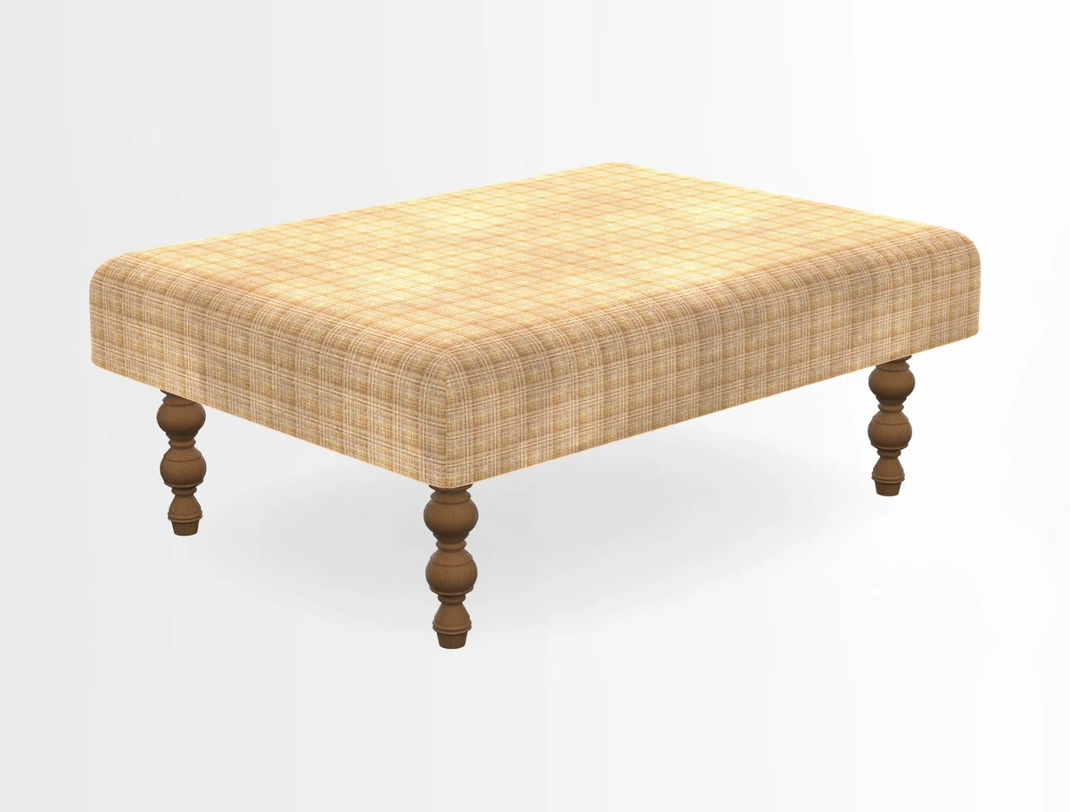 Porthallow Footstool in V&A Threads of India Sulawesi Splendour Indra Winter