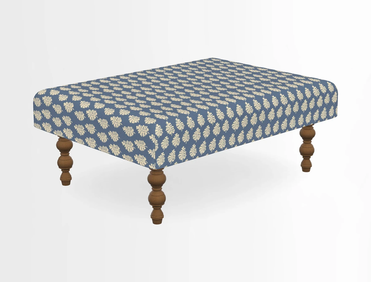 Porthallow Footstool in V&A Threads of India Sulawesi Splendour Indra Winter