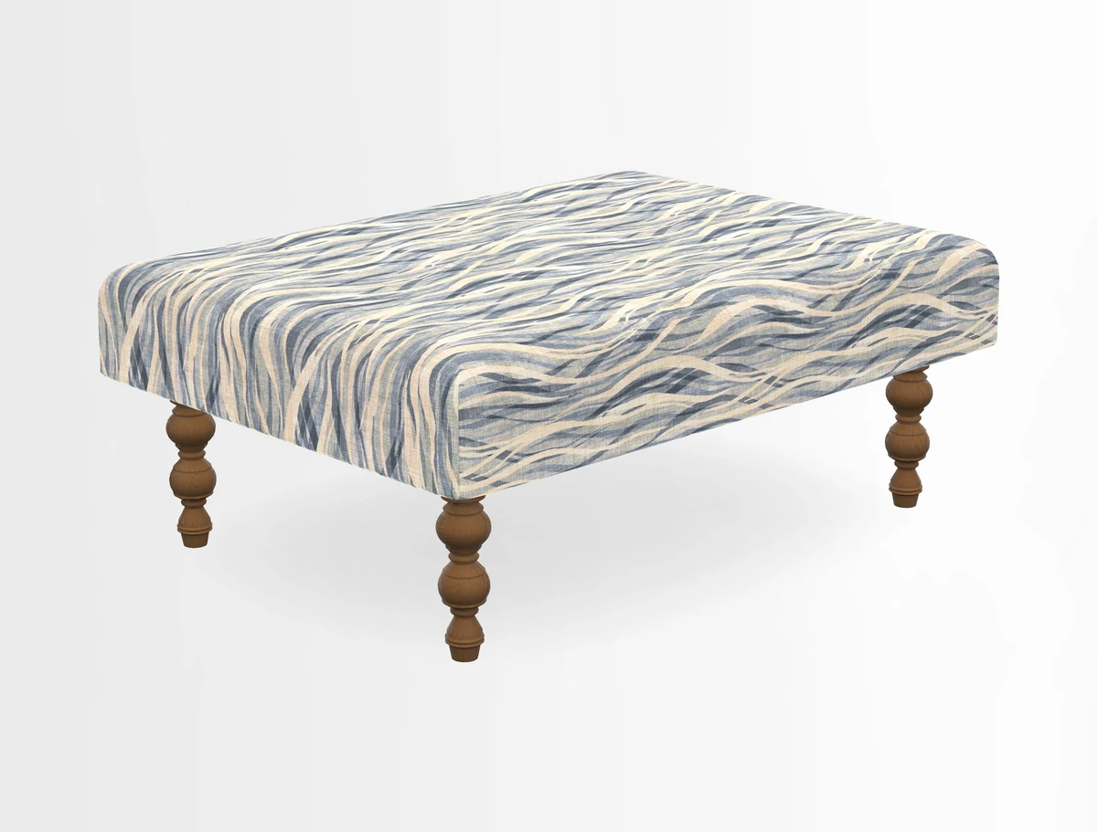 Porthallow Footstool in V&A Threads of India Sulawesi Splendour Indra Winter