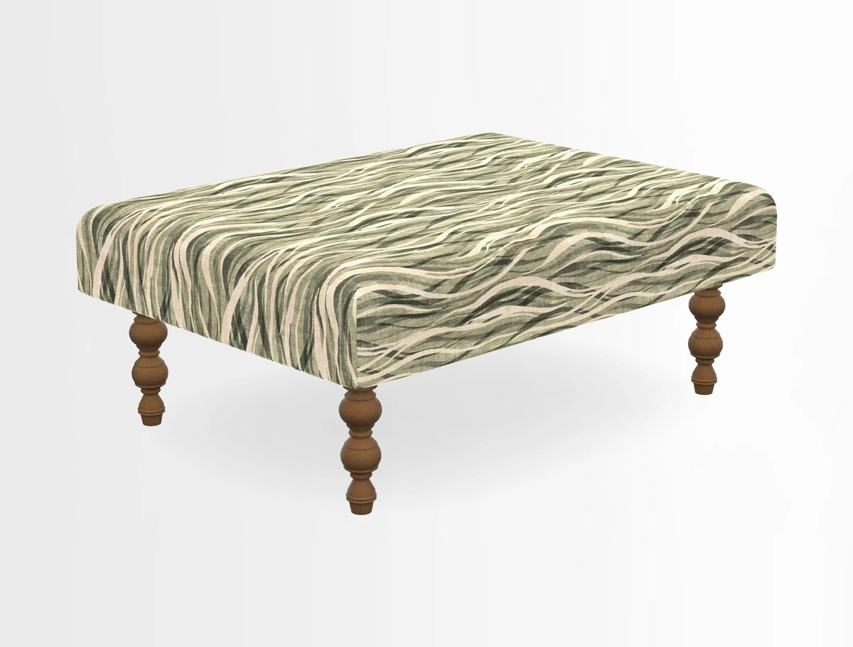 Porthallow Footstool in V&A Threads of India Sulawesi Splendour Indra Winter