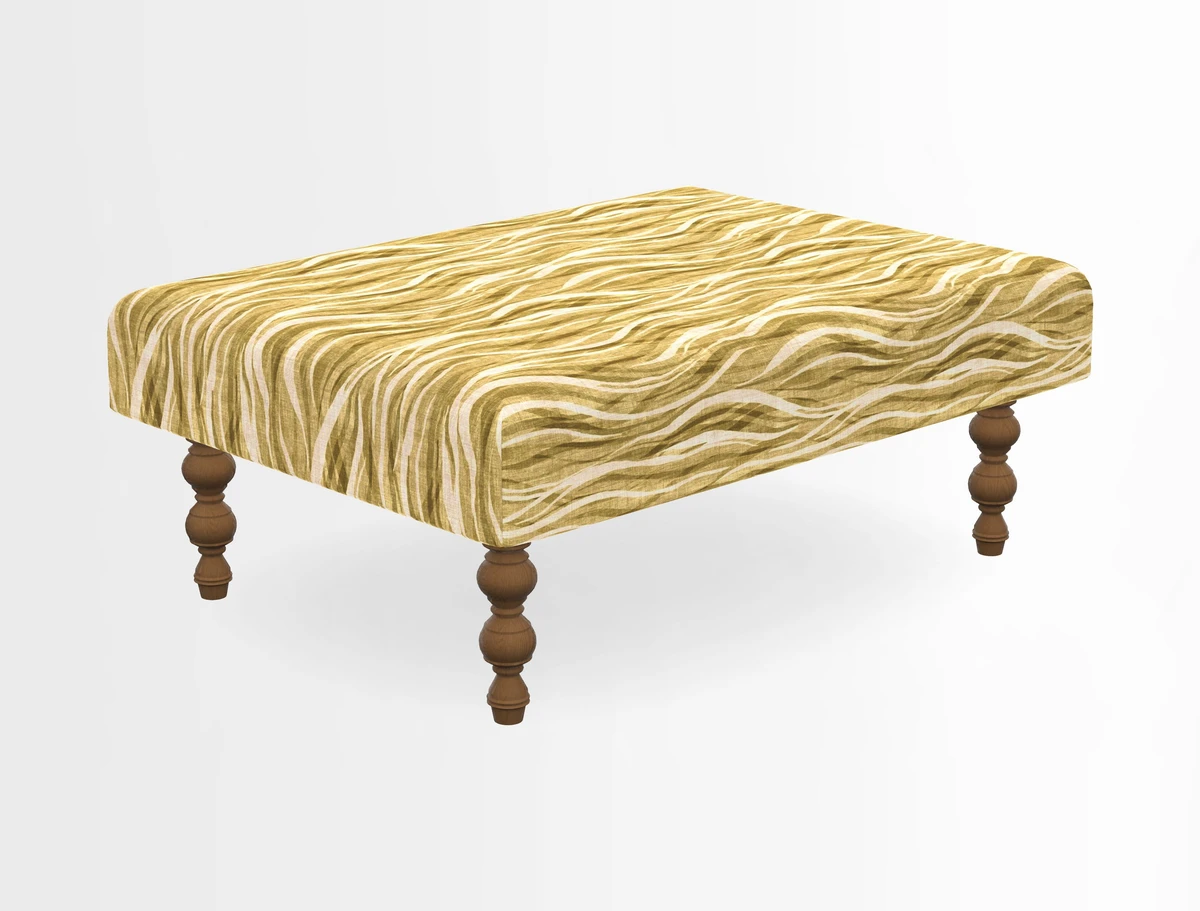 Porthallow Footstool in V&A Threads of India Sulawesi Splendour Indra Winter