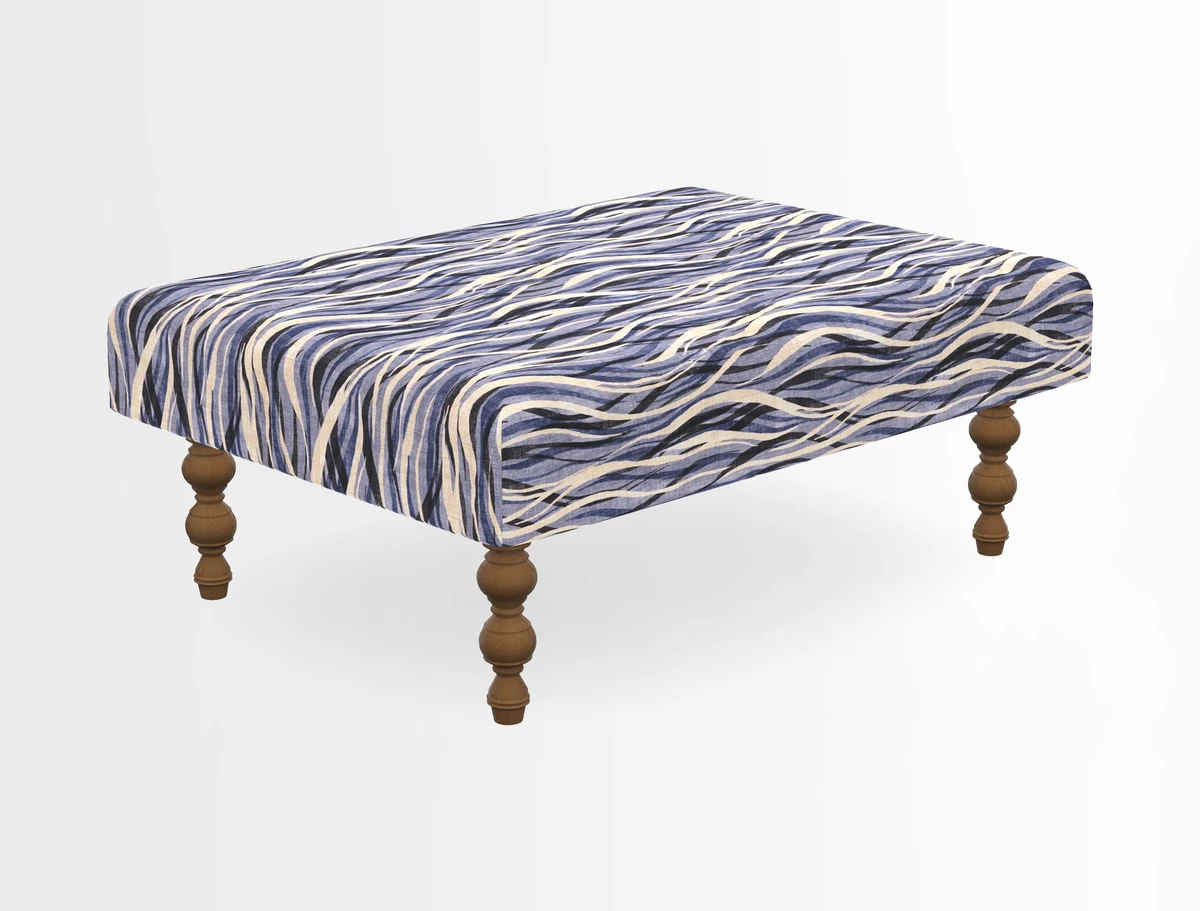 Porthallow Footstool in V&A Threads of India Sulawesi Splendour Indra Winter