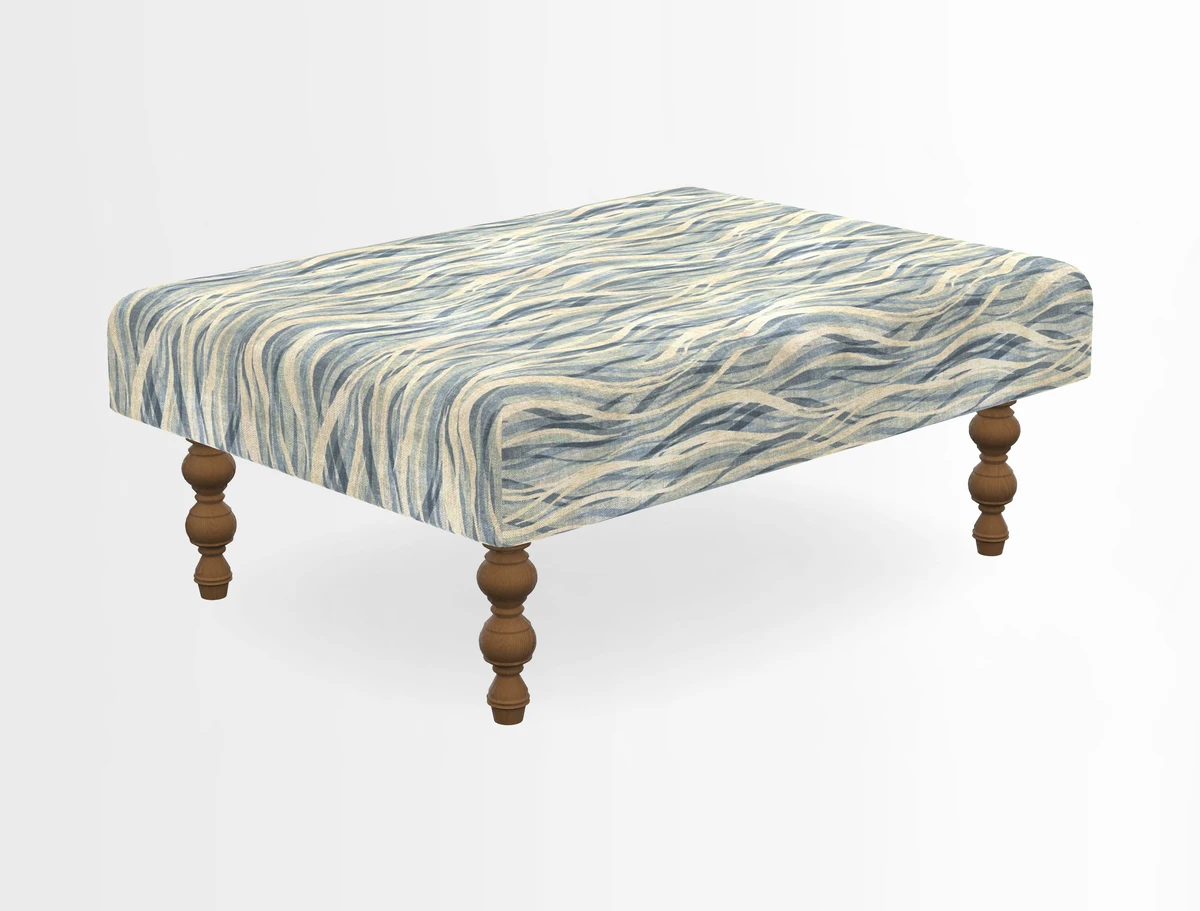 Porthallow Footstool in V&A Threads of India Sulawesi Splendour Indra Winter