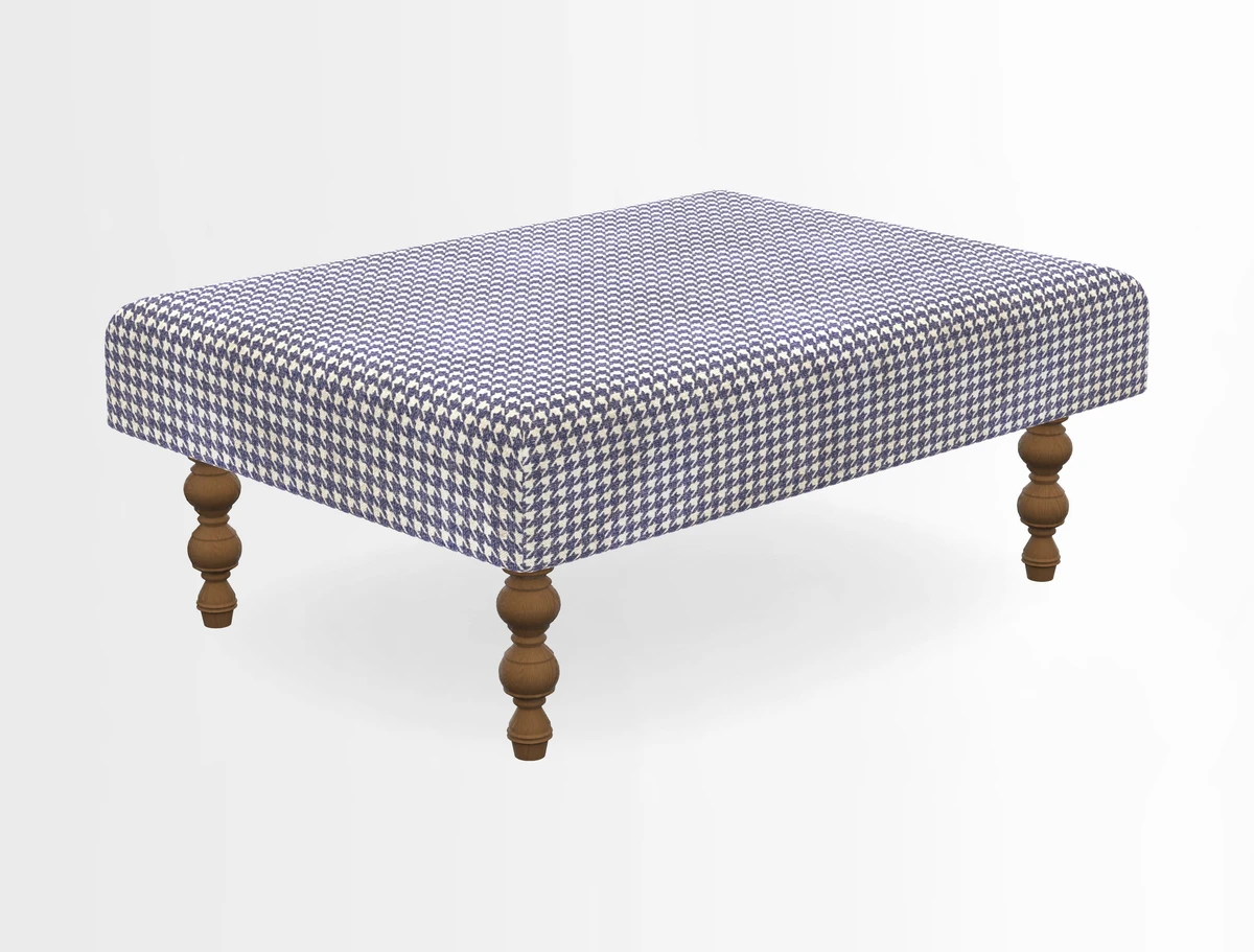Porthallow Footstool in V&A Threads of India Sulawesi Splendour Indra Winter