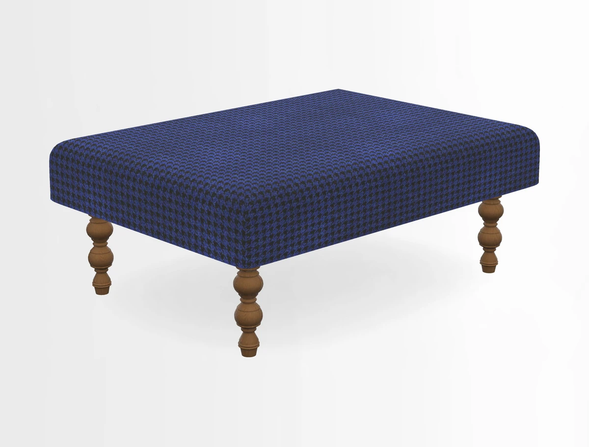 Porthallow Footstool in V&A Threads of India Sulawesi Splendour Indra Winter