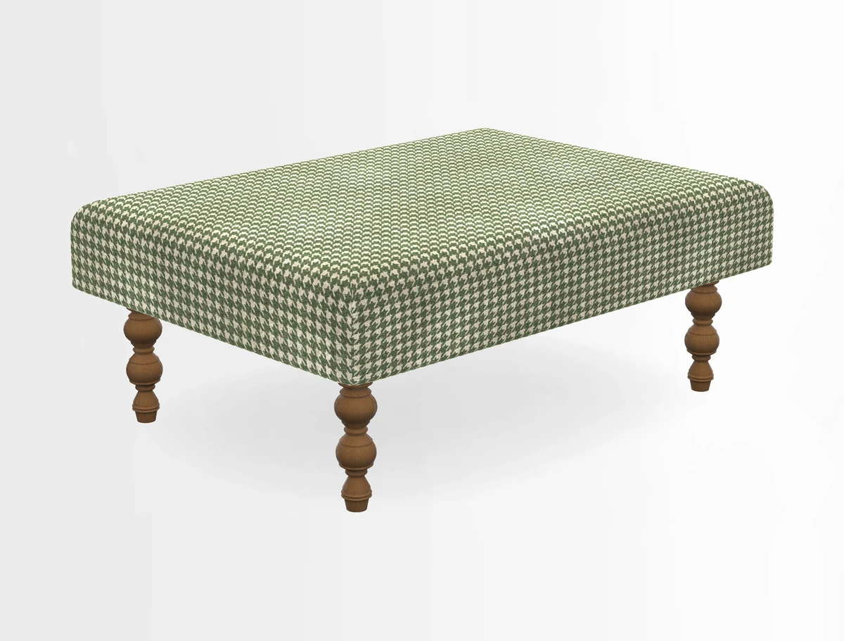 Porthallow Footstool in V&A Threads of India Sulawesi Splendour Indra Winter