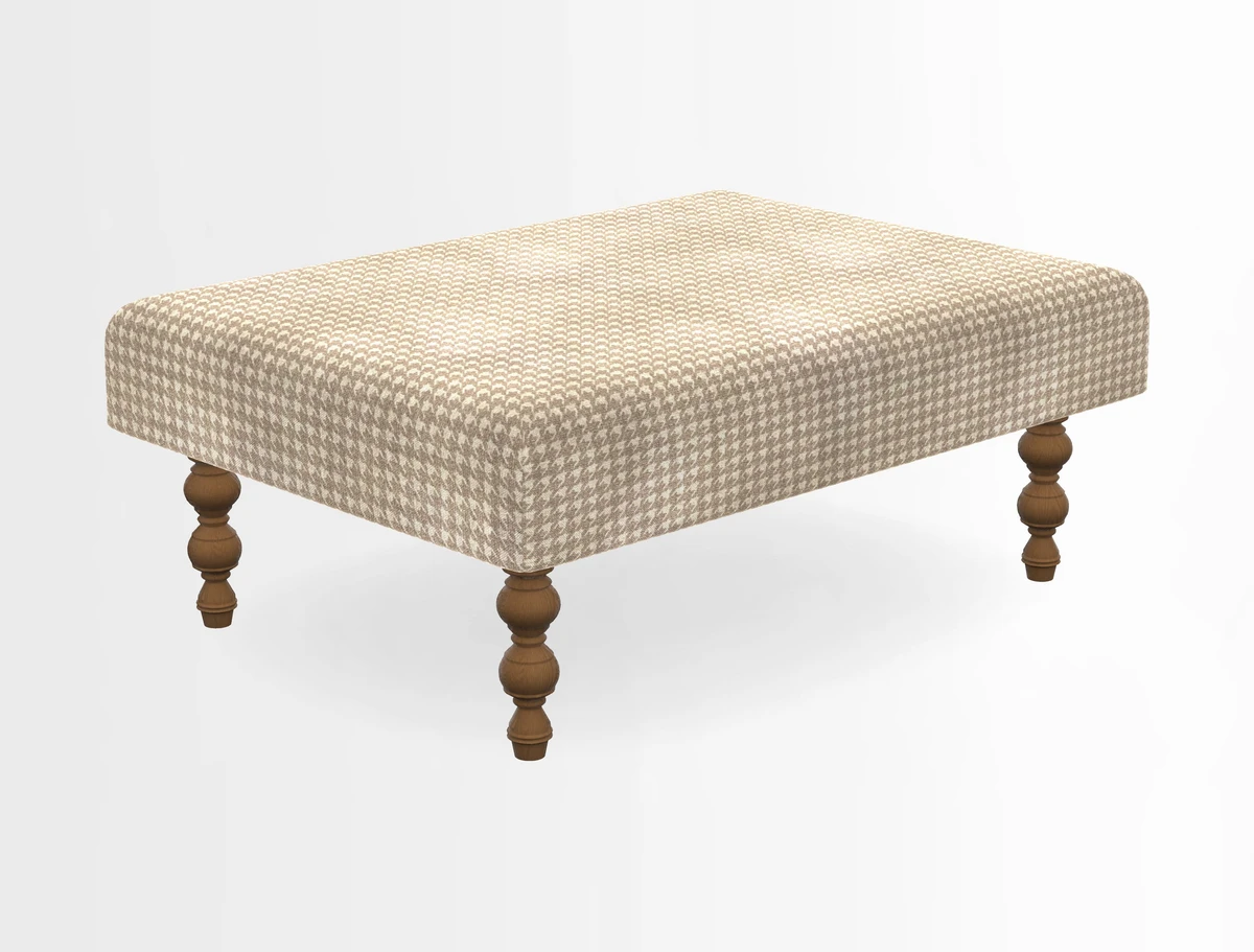Porthallow Footstool in V&A Threads of India Sulawesi Splendour Indra Winter