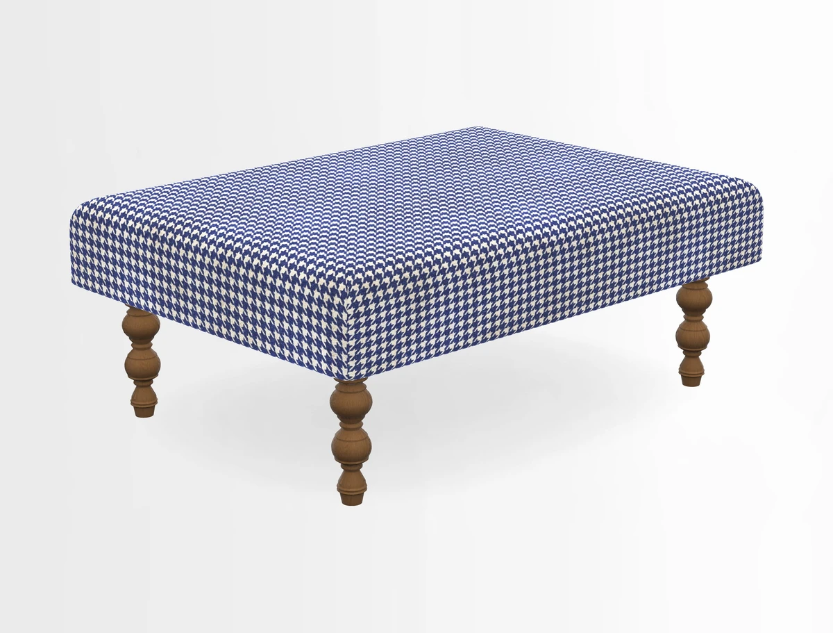 Porthallow Footstool in V&A Threads of India Sulawesi Splendour Indra Winter