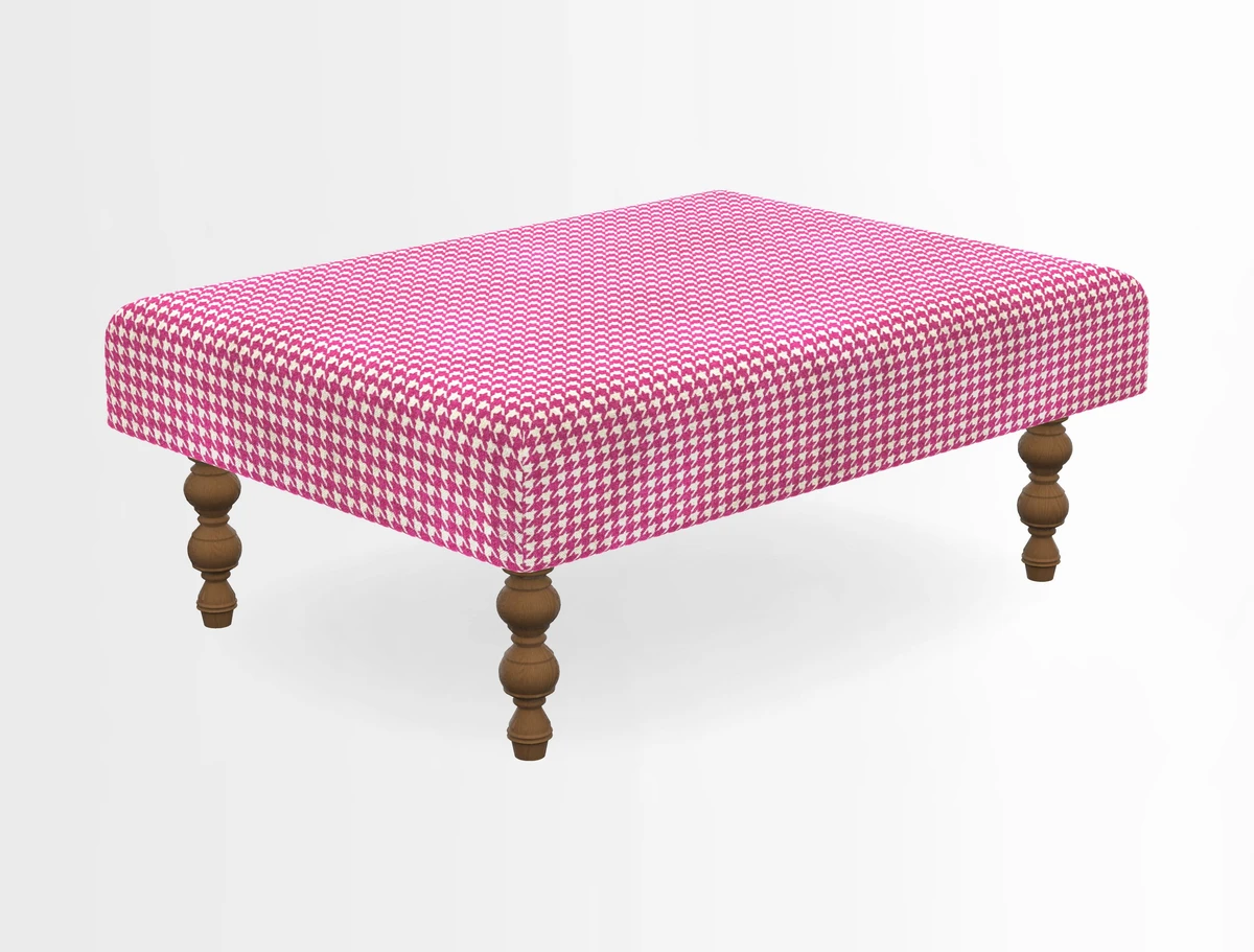 Porthallow Footstool in V&A Threads of India Sulawesi Splendour Indra Winter