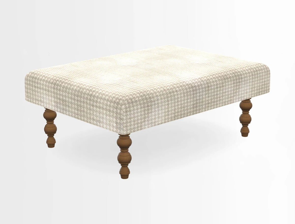 Porthallow Footstool in V&A Threads of India Sulawesi Splendour Indra Winter