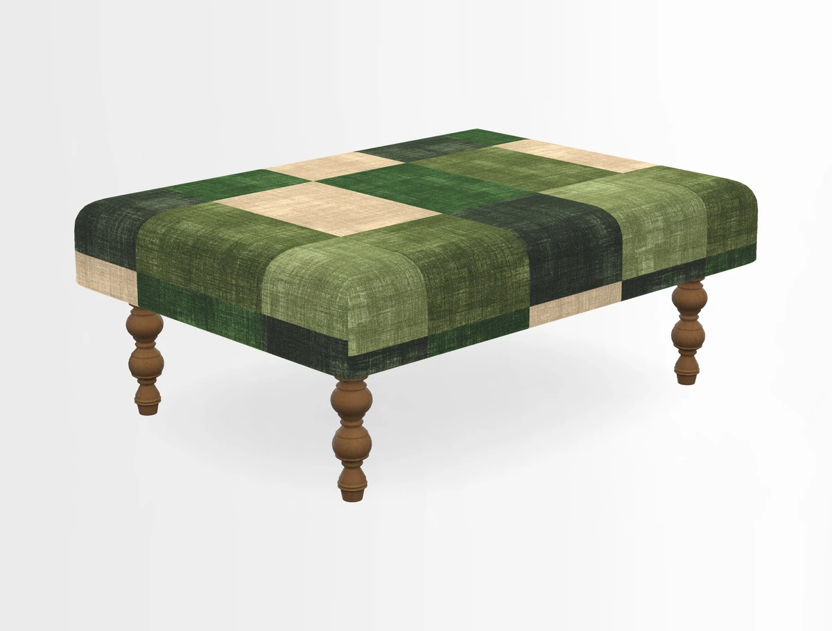 Porthallow Footstool in V&A Threads of India Sulawesi Splendour Indra Winter