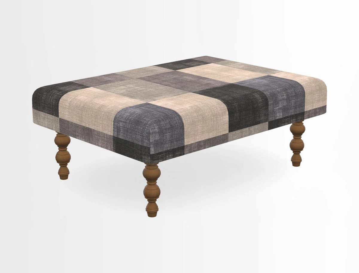 Porthallow Footstool in V&A Threads of India Sulawesi Splendour Indra Winter