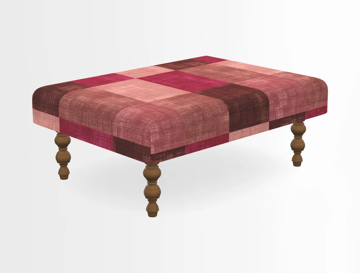 Porthallow Footstool in V&A Threads of India Sulawesi Splendour Indra Winter