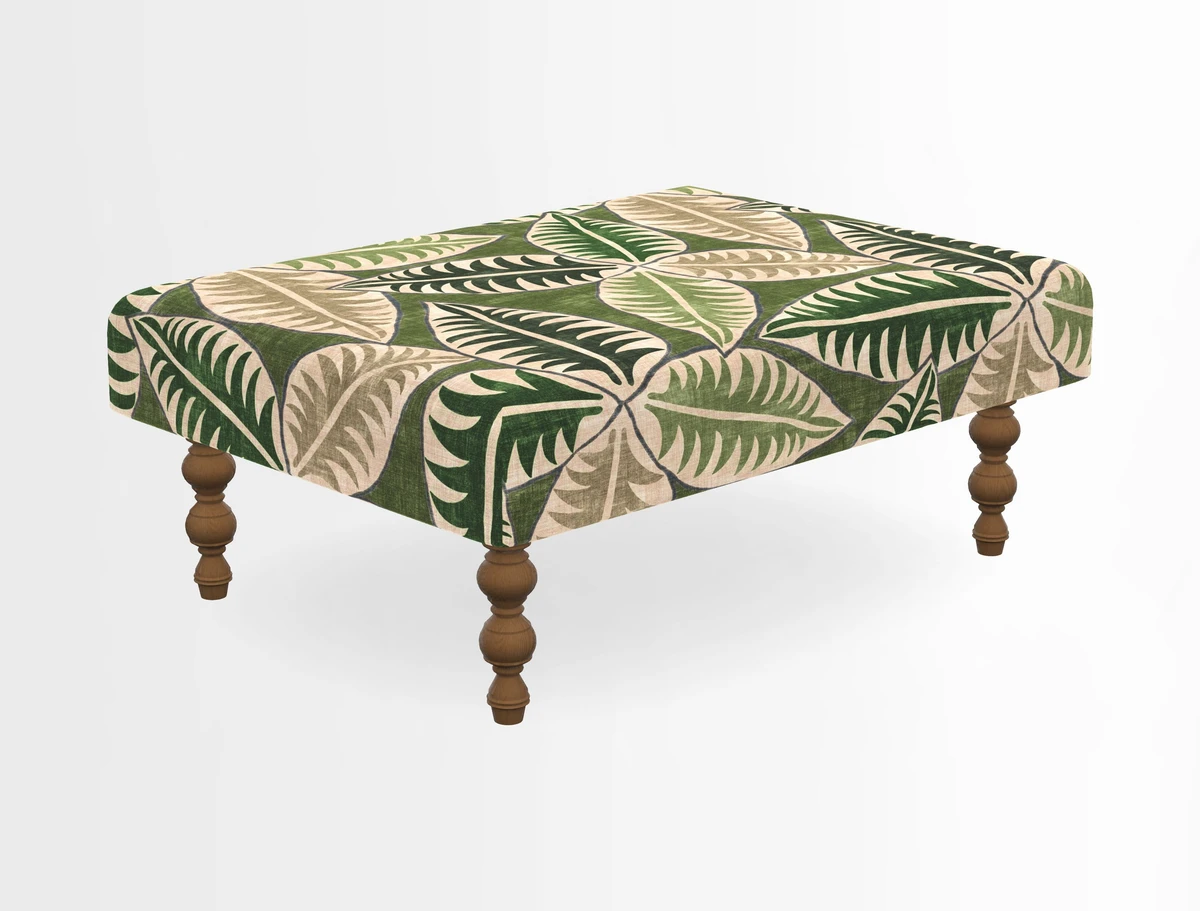 Porthallow Footstool in V&A Threads of India Sulawesi Splendour Indra Winter