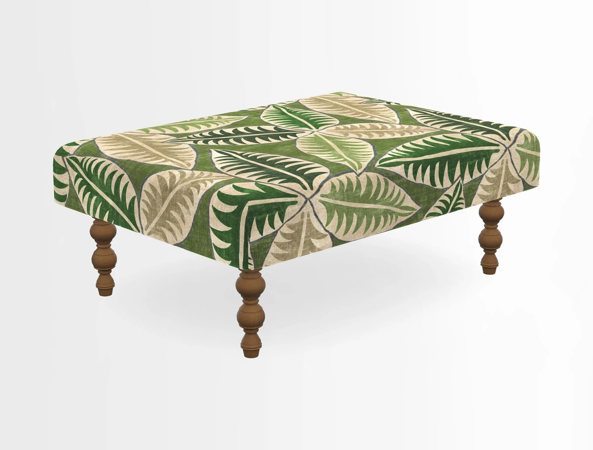 Porthallow Footstool in V&A Threads of India Sulawesi Splendour Indra Winter