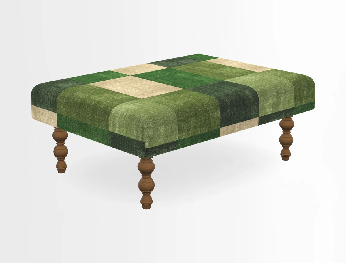 Porthallow Footstool in V&A Threads of India Sulawesi Splendour Indra Winter