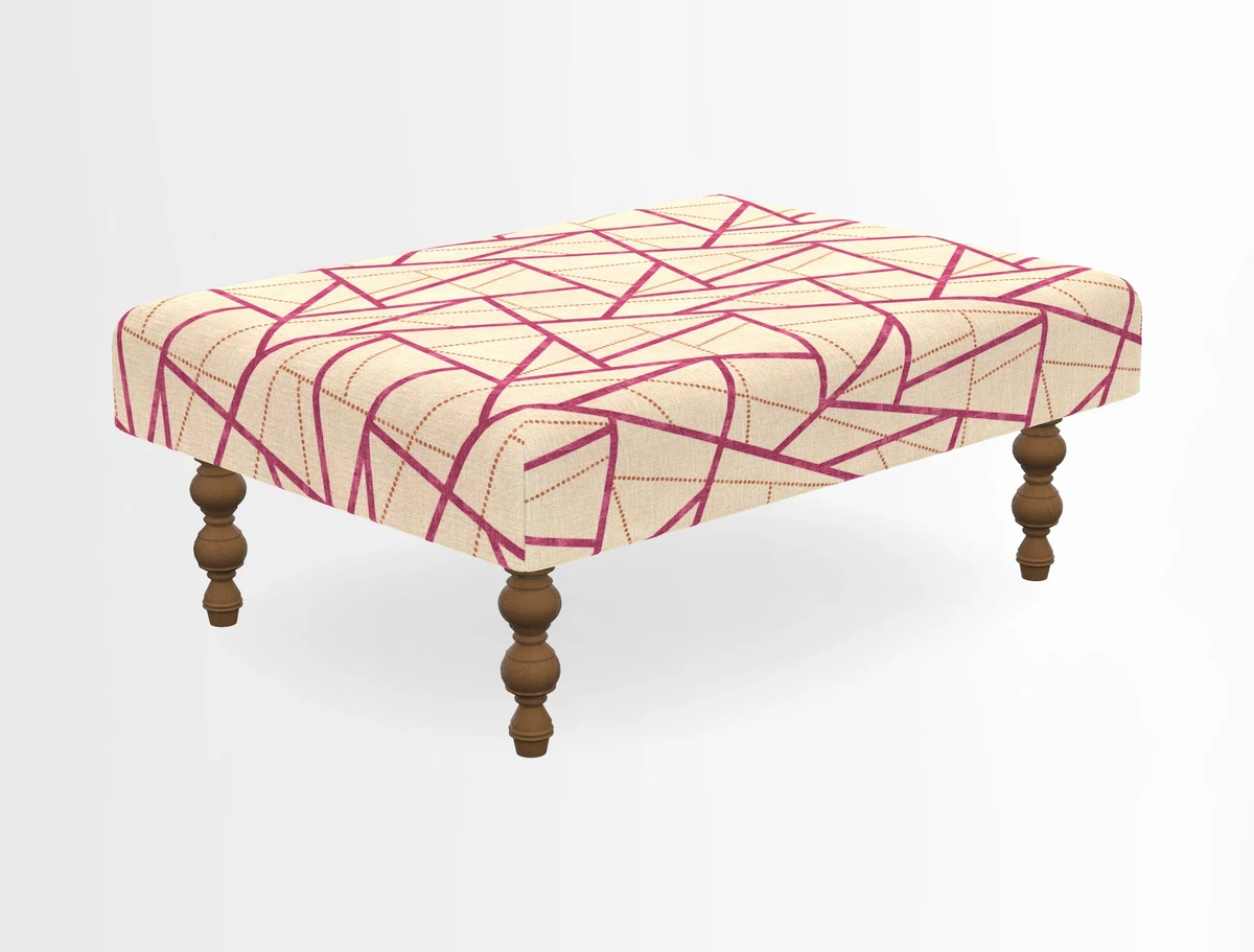 Porthallow Footstool in V&A Threads of India Sulawesi Splendour Indra Winter
