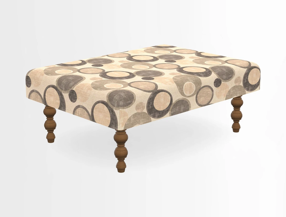 Porthallow Footstool in V&A Threads of India Sulawesi Splendour Indra Winter
