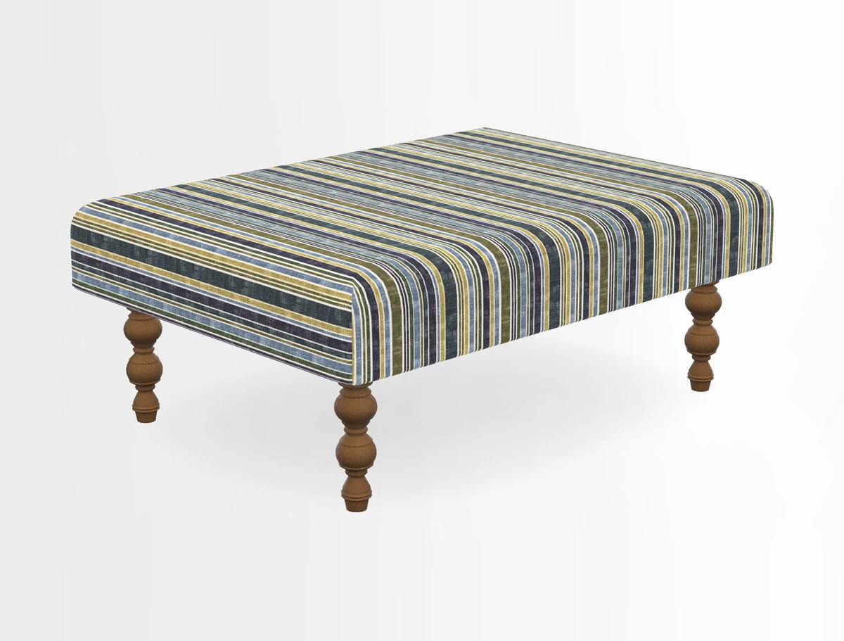 Porthallow Footstool in V&A Threads of India Sulawesi Splendour Indra Winter