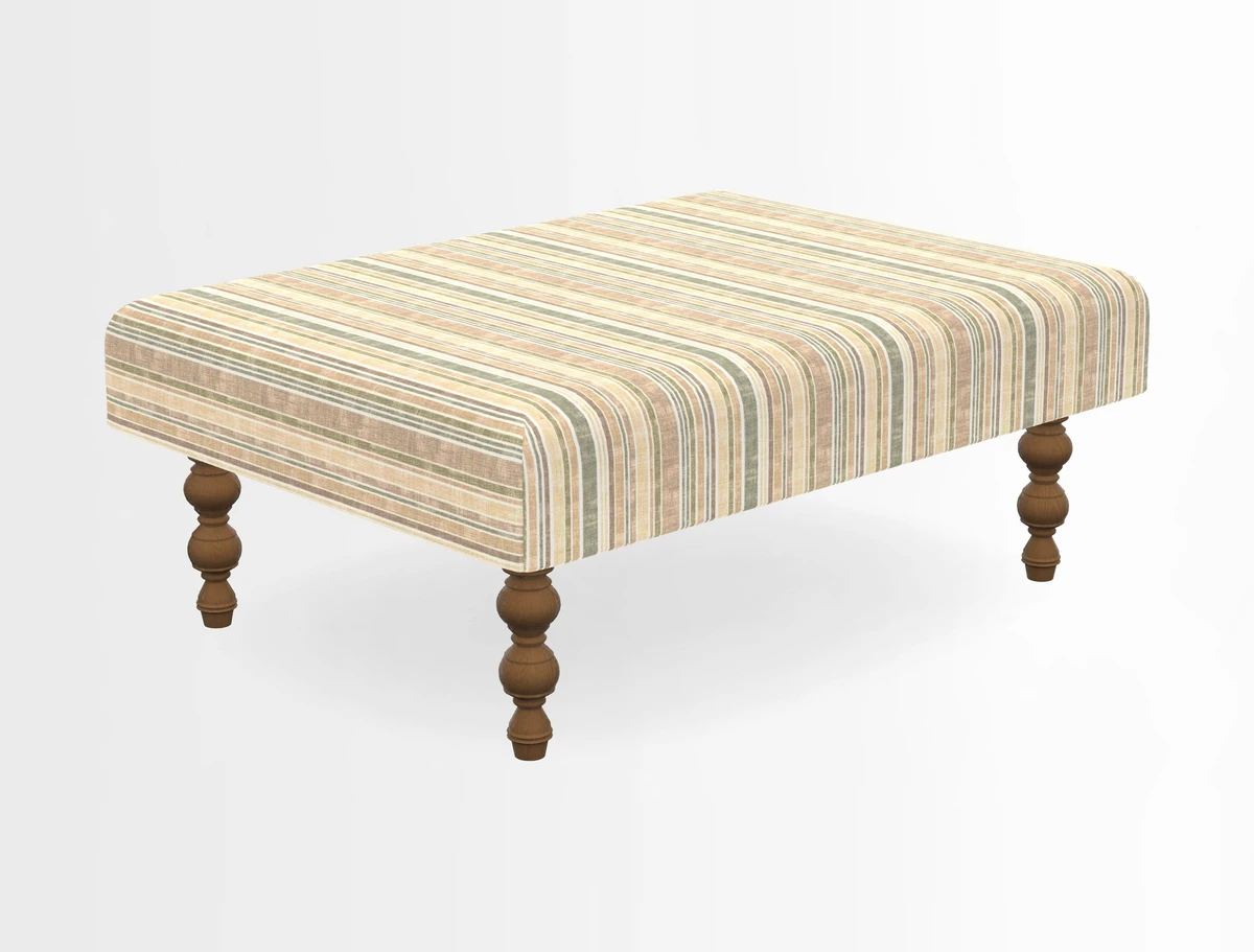 Porthallow Footstool in V&A Threads of India Sulawesi Splendour Indra Winter