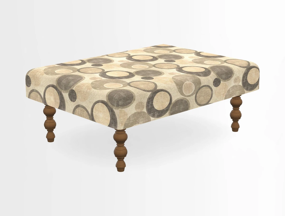 Porthallow Footstool in V&A Threads of India Sulawesi Splendour Indra Winter