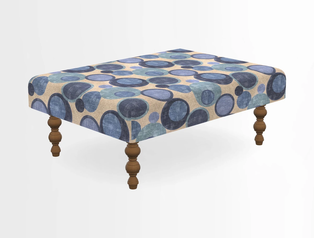 Porthallow Footstool in V&A Threads of India Sulawesi Splendour Indra Winter