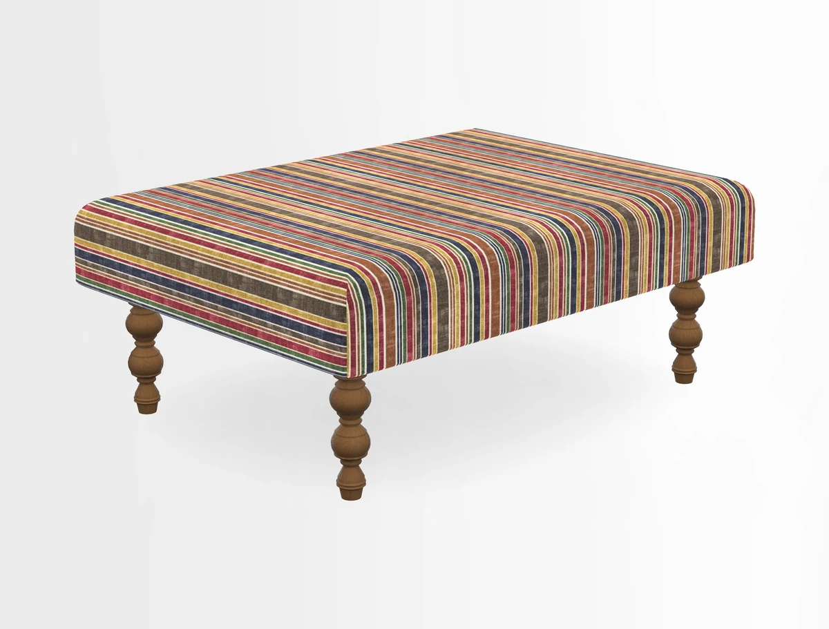 Porthallow Footstool in V&A Threads of India Sulawesi Splendour Indra Winter